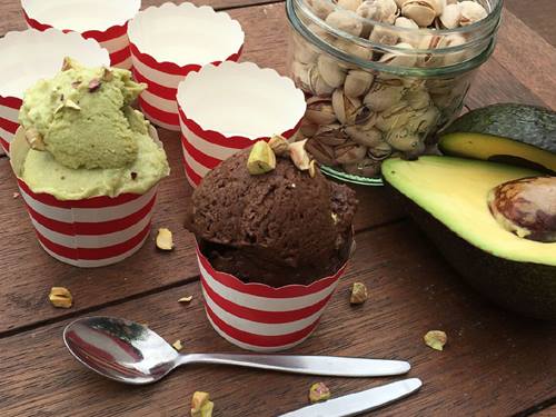 Chocolate avocado ice-cream